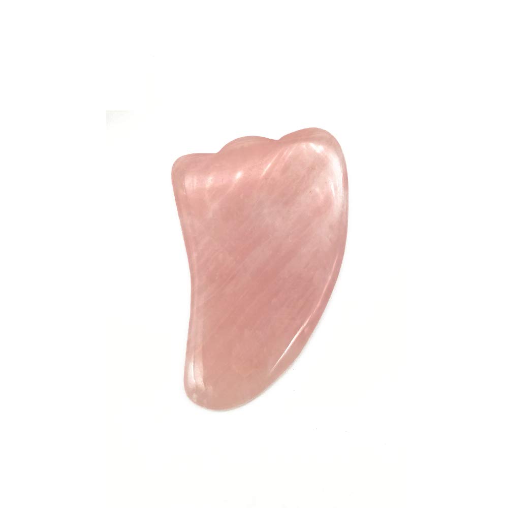 Windfulogo Hand Made Gua Sha Scraping Massage Tool Pink Jade Stone Guasha Board for SPA Acupuncture Therapy on Face, Back, Neck,Shoulder Pink