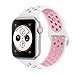 AdMaster Compatible for Watch Bands 42mm 44mm,Soft Silicone Replacement Wristband Compatible for Watch Series 1/2/3 - S/M White/Light Pink