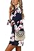 Minipeach Women's Summer Round Neck Printed Casual Mini Dress Navy