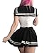 Littleforbig Cotton Romper Onesie Pajamas Bodysuit - Magical Onesie Skirt Set Black 4XL