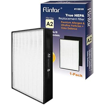 Flintar Type A2 True HEPA Replacement Filter with Activated Carbon Pre-Filter, Compatible with Filtrete Room Air Purifier, Remove Allergens and Odors, Part # 1150101, Filter Size A2, 1-Pack