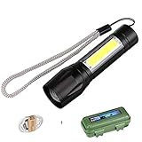 KJYR Flashlight, Black Portable LED Flashlight COB