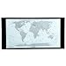 Powell World Map Printing Curved X-Sided Computer Desk, Chrome, 47-1/4
