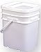 BayTec - 5.3 Gallon Square Ez Stor Plastic Bucket and lid, w/Handle, 6 Pack
