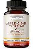1500mg Organic Apple Cider Vinegar Capsules with Probiotic, Raw 100% Pure Cider Pills for Weight Loss, Digestion, Cleansing and Detox Support, 120 Vegetarian Capsules