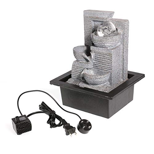 WICHEMI Tabletop Water Fountains with Rolling Ball, Feng Shui Zen
