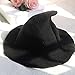 DELAISUS Witch Hat Sheep Wool Christmas Halloween Foldable Costume Ball Sun Cap for Winter Black