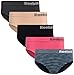 Reebok Women''s Underwear – Seamless Hipster Briefs (5 Pack), Size Medium, Blue Spacedye/Nude/Charcoal/Pink/Black