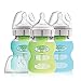Dr. Brown's Options+ Wide-Neck Glass Baby Bottles in Silicone Sleeve, Mint/Green/Blue, 5 Ounce, 3 Count