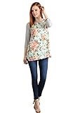 Women's Vintage Floral 3/4 Sleeve Tunic Top