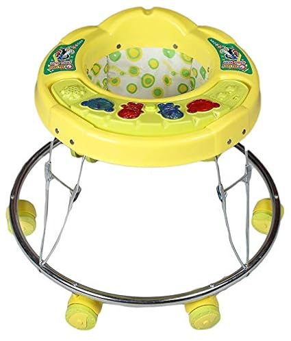 ODELEE Activity Foldable Baby Walker with Music for Boys and Girls Children for 6+ Months (Yellow)