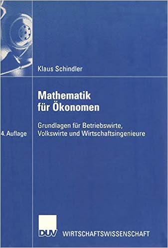 Mathematik Fur Okonomen Grundlagen Fur Betriebswirte Volkswirte Und Wirtschaftsingenieure Duv Wirtschaftswissenschaft Amazon De Schindler Klaus Bucher