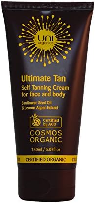 Certified Organic Anti-Aging Self Tanning Lotion For Face & Body – Buildable Self Tan Medium to Dark – Reduces Wrinkles and Fine Line, Deep Hydration with Sunflower Seed Oil by Uni Organics