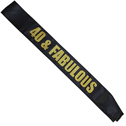 BLACK Satin Birthday Sash 