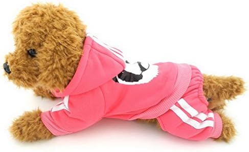 Ranphy Small Dog Fleece Sweatshirt Hoodie Puppy Jumpsuit Hooded Outfits Warm Sweater Yorkie Chihuahua Apparel Girls Boys for Autumn Winter