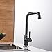 Kitchen Bar Faucet OWOFAN Single Handle High Arc Black Kitchen Faucet Hot and Cold Single Level Kitchen Sink Faucets 18059R