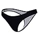Women Sexy Lady Brazilian V-Style Ruched Ruffle Cheeky Bikini Bottom Thong Hot Summer Beachwear Black