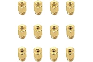 Carburetor Main Jets Kit Motorcycle Hex Style Brass 12Pcs Power Jet #90 - #440 Fuel Injector for Mikuni VM20 VM22 VM38 TM24 TM38 TMX Carb Pit Dirt Bike Replacement ZSDTRP…
