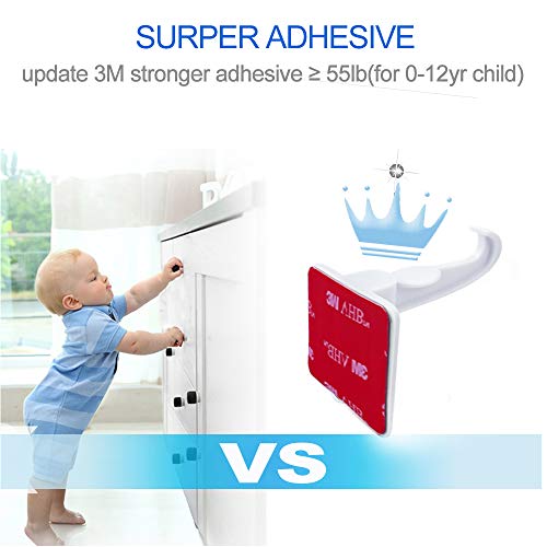 5-Pack-Newest-Kitchen-Cabinet-Locks-Child-Safety-Baby-Proofing-Cabinets-Latches-and-Drawers-UPGRADED-3M-Adhesives-Installation-without-Drilling-Screws-No-Key-White