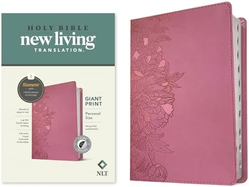 NLT Super Giant Print Bible, Filament Enabled (LeatherLike, Peony