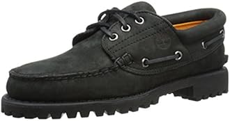 Timberland Men's Authentics 3 Eye Classic Lug Boot, Black Nubuck, 8 M US