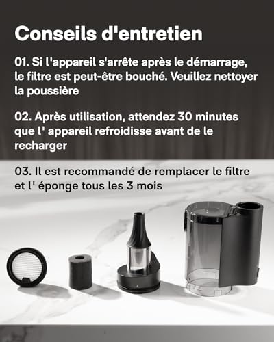 BlowVac Aspirateur à Main 2 en 1, 23000 Pa sans Fil Souffleur Voiture