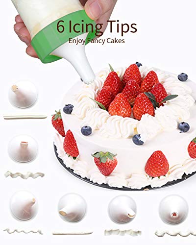 KABB Clear Cookie Press Gun Kit with 16 Discs and 6 Icing Tips for DIY Biscuit Maker and Decoration-Green