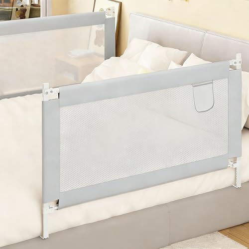 Meeyoga Barandal para Cama, Altura Ajustable para Cama, Levantamiento de un Solo Lado, con Bloqueo de Seguridad, para Todo Tipo De Colchones y Bases, con Accesorios de Instalación (1.8m)