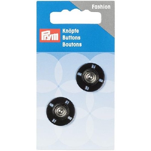Prym Sew-on snap Fasteners Circle 18 mm, Black, 9.3 x 4.9 x 0.5 cm