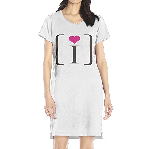 Mimilu I LOVE Women's Casual Plain Simple T-shirt Loose Dress S White