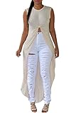 Happy Sailed Women's Solid Sleeveless Long High Low Top Shawl