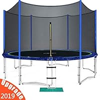 3rd Anniversary Sale! Zupapa TUV Approved 15 FT Round Trampoline Combo Set with Safety Enclosure and Pole & Ladder & Jumping Mat & Spring pad & Pull T-hook