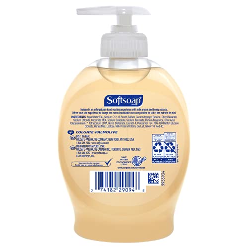 SOFTSOAP MOISTURIZING LIQUID HAND SOAP, MILK AND HONEY, 7.5 FLUID OUNCE, PACK OF 6 (PACKAGE MAY VARY)