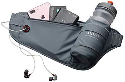 MIJILO Running Belt Adjustable Waist Hydration Pack with Water Bottle Holder,Unisex Fanny packs,No Bounce,Waterproof,Reflective for Runners,Fitness Hiking Camping,Cycling Outdoor for Iphone 6 7 8 Plus