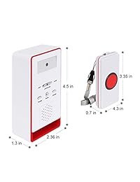 InnoGear un mando a distancia Botón de llamada inalámbrico cuidador personal paginador Nurse Call Alert   590 ft. range red