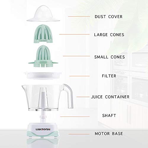 Electric Citrus Juicer with pulp control filter and dust proof cover