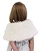 Tion Bridal Faux Fur Wedding Wrap Flower Girl White Size Medium FREE BROOCH