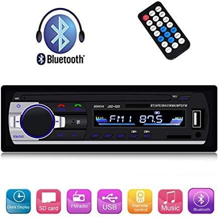 Single Din Car Stereo Reveiver with Bluetooth Car Audio FM Radio MP3 Player with USB/SD/AUX Wireless Remote Control