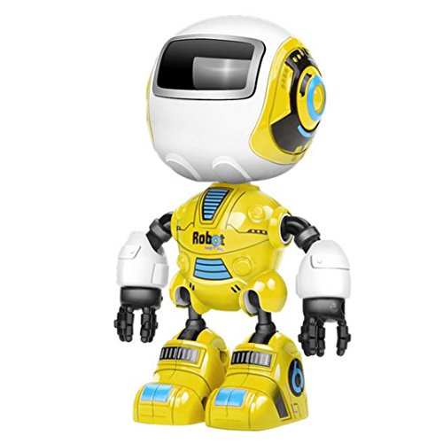 Electronic RC Robot Learning Toys,Dressin Toddler Intelligent Action Dancing Remote Control Robot Toys 12 Wheels Electric Car Stunt Toy Novelty Gift For Children (yellow)