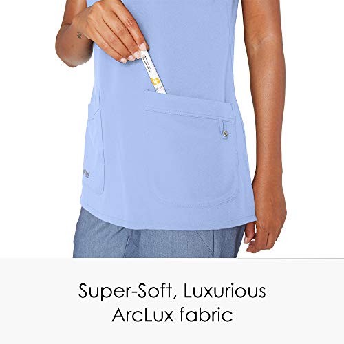 Grey's Anatomy Signature 2121 Notch Neck Top Ciel Blue XXS in Oman