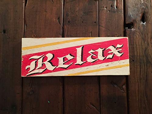 Amazon Com Weewen Relax Sign Distressed Cedar Gothic Font Sign