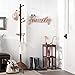 Vlush Rubber Wood Coat Rack Free Standing, 11 Hooks Hallway/Entryway Coat Hat Tree Coat Hanger for Clothes, Suits, Accessories, Coffee