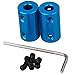 IBEUTES Blue 6mm to 6mm Aluminum Shaft Coupling Rigid Coupling Coupler Motor Connector with Spanner Pack 2PCS
