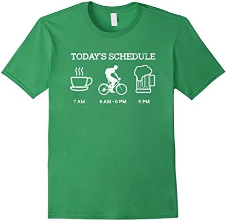 Mens Today's Schedule - Cycling Mountain Biking Bike T Shirt Medium Grass