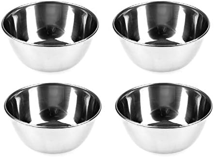 4pcs Stainless Steel Silver Serving Bowls for Makgeolli(korean Raw Rice Wine)