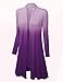 WSK1079 Womens Ombre Open Front Long Cardigan XXXL Purple