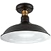 Farmhouse Semi Flush Mount Ceiling Light 12-inch Rustic Lighting Fixture Industrial Pendant Lights Fixtures for Indoor Outdoor | Oil Rubbed Bronze Finish,