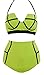 LA PLAGE Women's Colorful High Waist Vintage Push Up Padded Bra swimwear