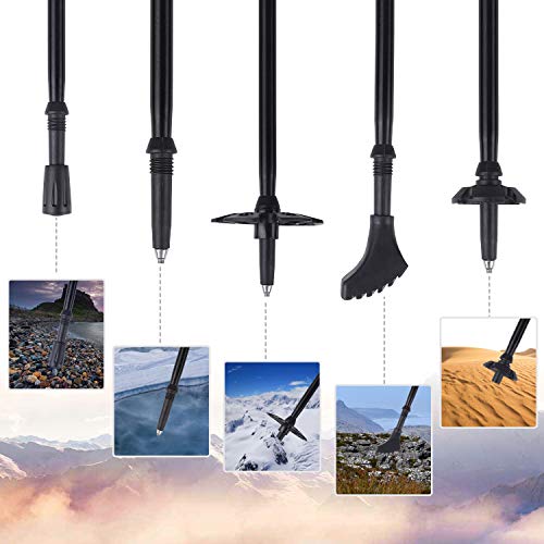 AUTOPDR Trekking Poles, 2 Lightweight Walking Stick,Collapsible Hiking Poles,with Adjustable Quick Lock Folding Hiking Stick - Thumbnail 5