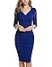 ANGVNS Women's V Neck Floral Lace Fitted Cocktail Evening Pencil Dress